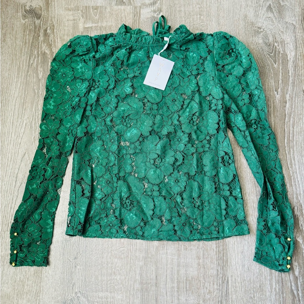 WAYF***Green Lace Top***XS $NWT